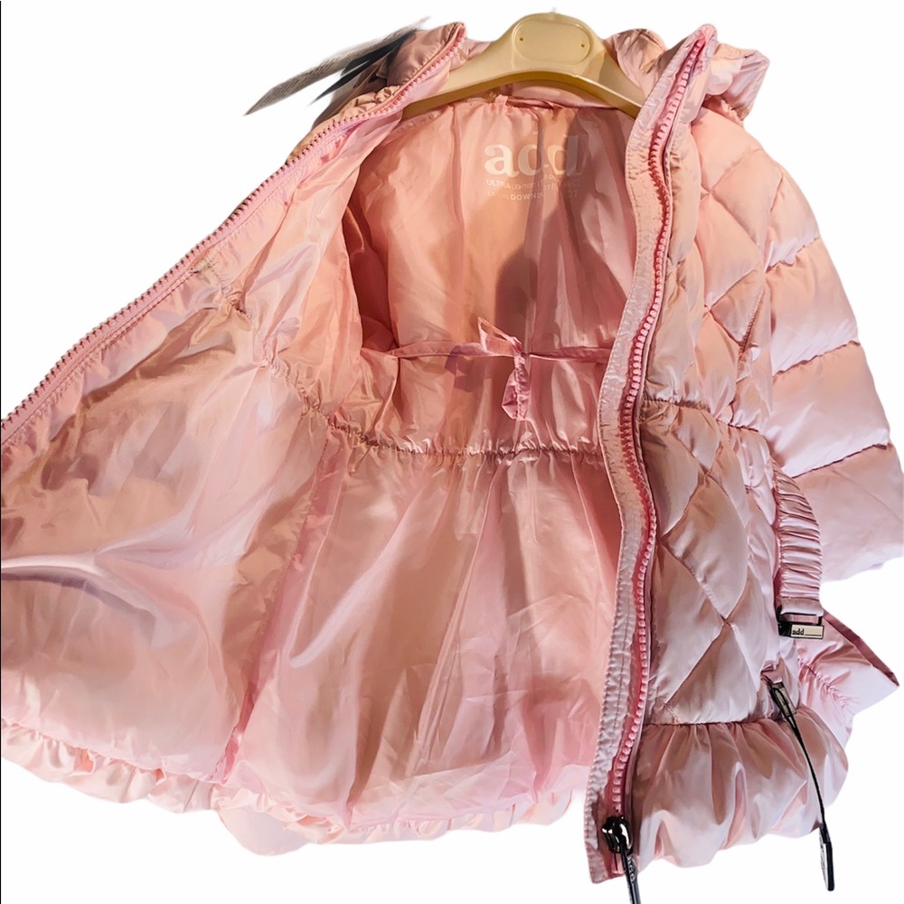 ADD DOWN*Light Pink Hooded w/Mitts Coat*9 Mo. $425 - Picture 8 of 10